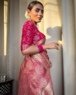 Pure Kanjivaram Soft Banarasi Silk Saree For Women & Girls With Unstitched Heavy Blouse Piece - Image 2