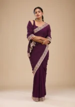Purple Zariwork Soft Silk Saree - Image 2