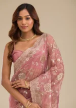 Pink Zariwork Tissue Saree