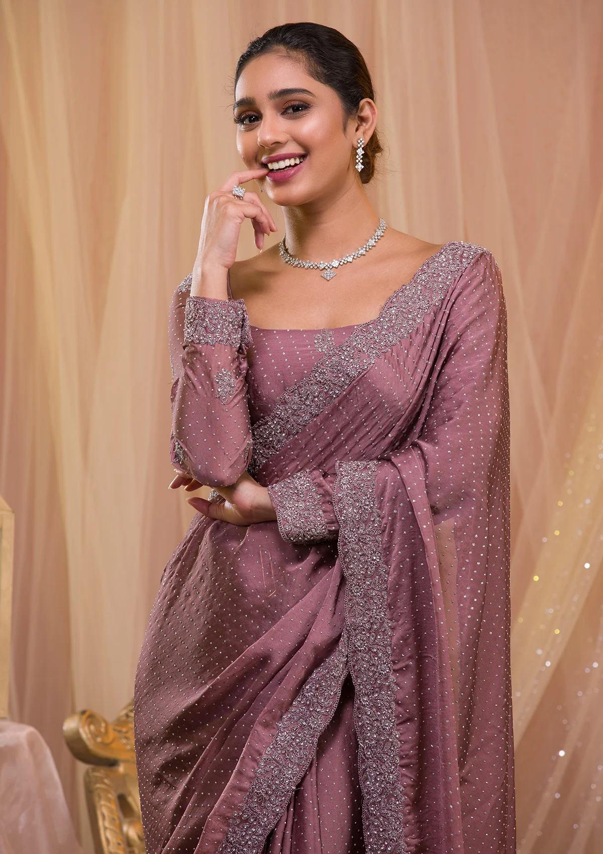 koskii-lavender-silverstonework-crepe-designer-saree-saus0029651_lavender_5.webp Lavender Stonework Crepe Designer Saree - Image 1
